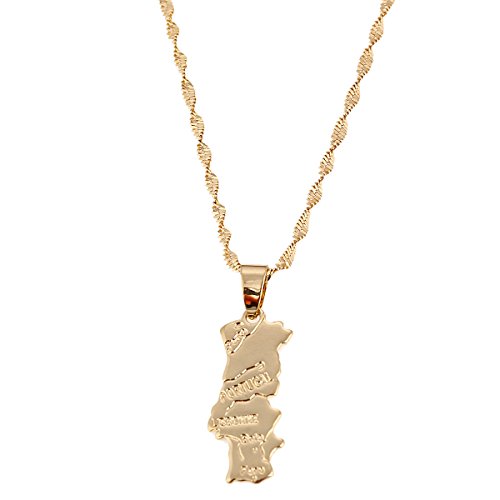 Map of Portugal necklace