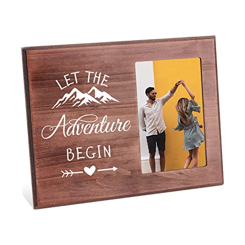 Photo frame with "let the adventure begin'