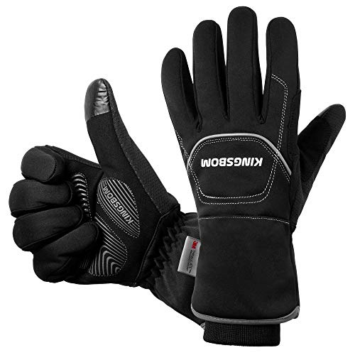 Black gloves for mountaineers with touchscreen pads