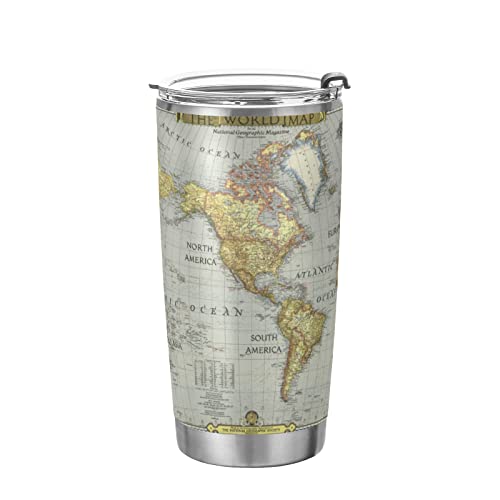 Tumbler with a world map print