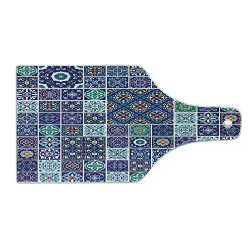 A cutting board with a pattern of azulejos