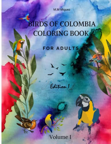 Birds of Colombia coloring book for adults