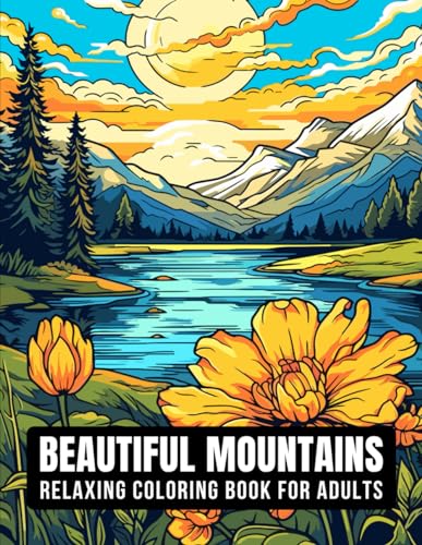 Mountain coloring book for adults