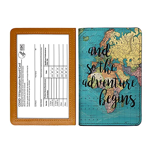Passport cover with a world map