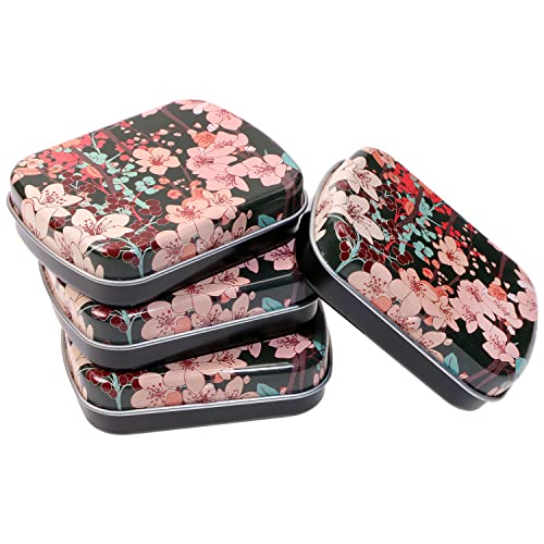 Floral decorated tin boxes
