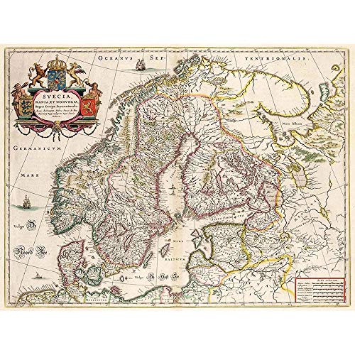 Vintage map of Scandinavia