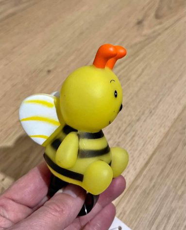 A bicycle bell in the shape of a bee