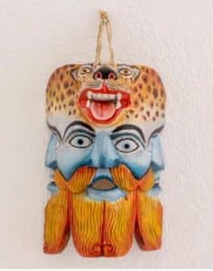 A handmade wooden mask in Guatemala