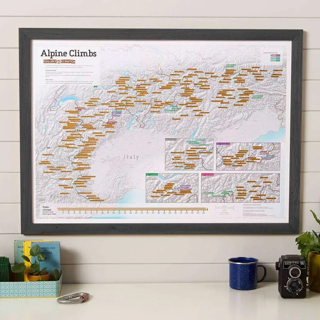 Map of Alpine mountains