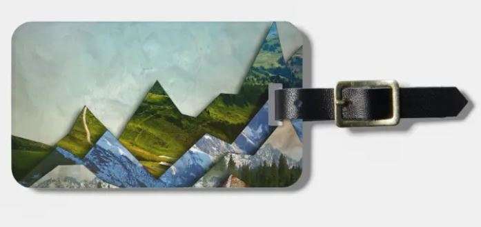 Lugagge tag with mountains