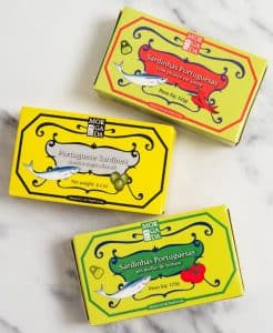 Three cans of sardines from Portugal