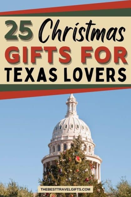 25 Christmas gifts for Texas lovers with an image of a building in Texas