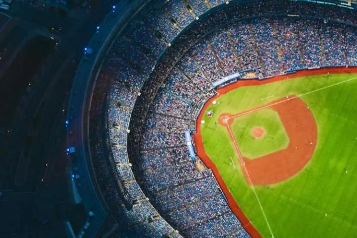 A baseball stadium