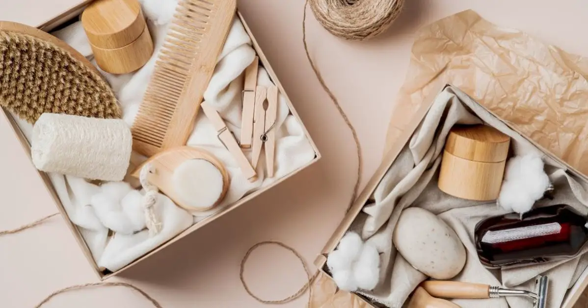Two boxes with bamboo items inside